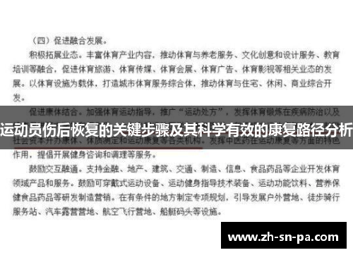 运动员伤后恢复的关键步骤及其科学有效的康复路径分析